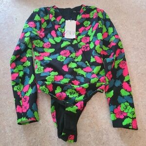 NWT Zara Floral Bodysuit in Size Small